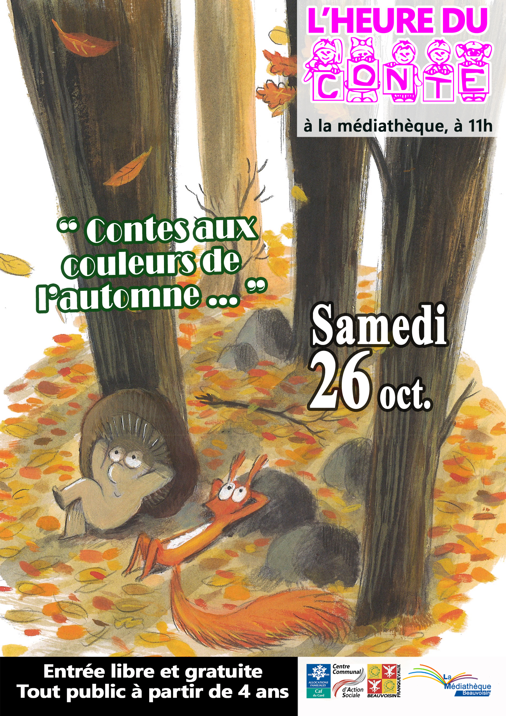 Heure du conte Médiathèque Beauvoisin - Samedi 26 octobre