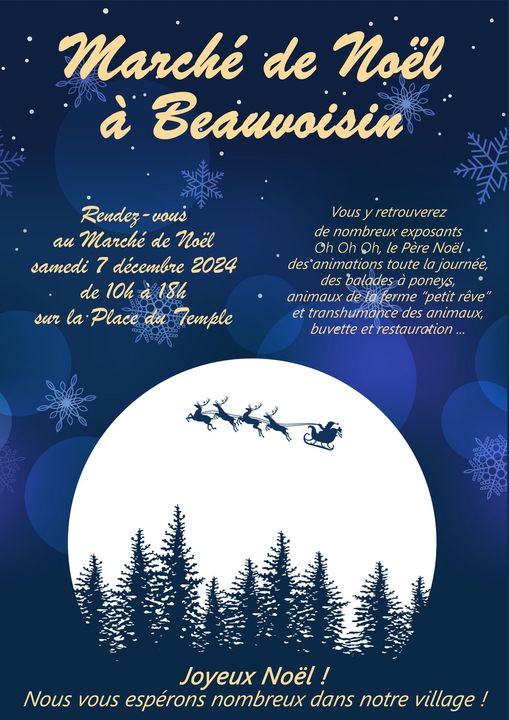 Marché de Noël à Beauvoisin le 07 décembre 2024