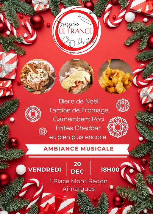 Spécial soirée Noël d'Antan - Brasserie le france des filles