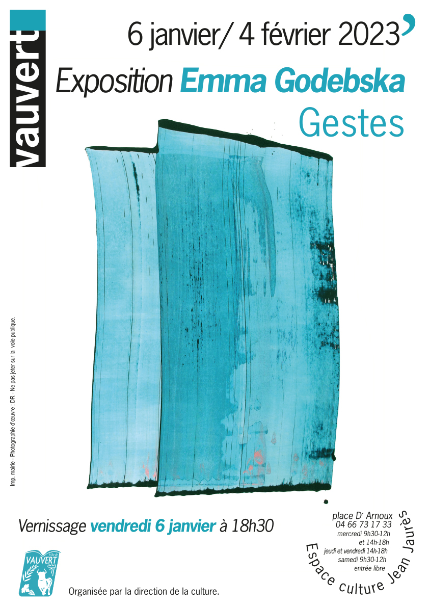 Exposition Emma Godebska - "Gestes" -Du 06 janvier au 04 février 2023 à Vauvert