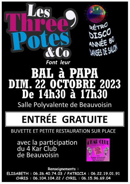 Bal à papa Dimanche 22 octobre Beauvoisin