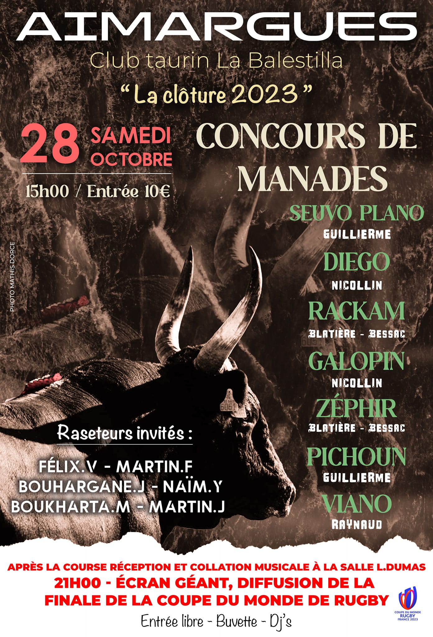 Course camarguaise  - Aimargues - 28 octobre 2023