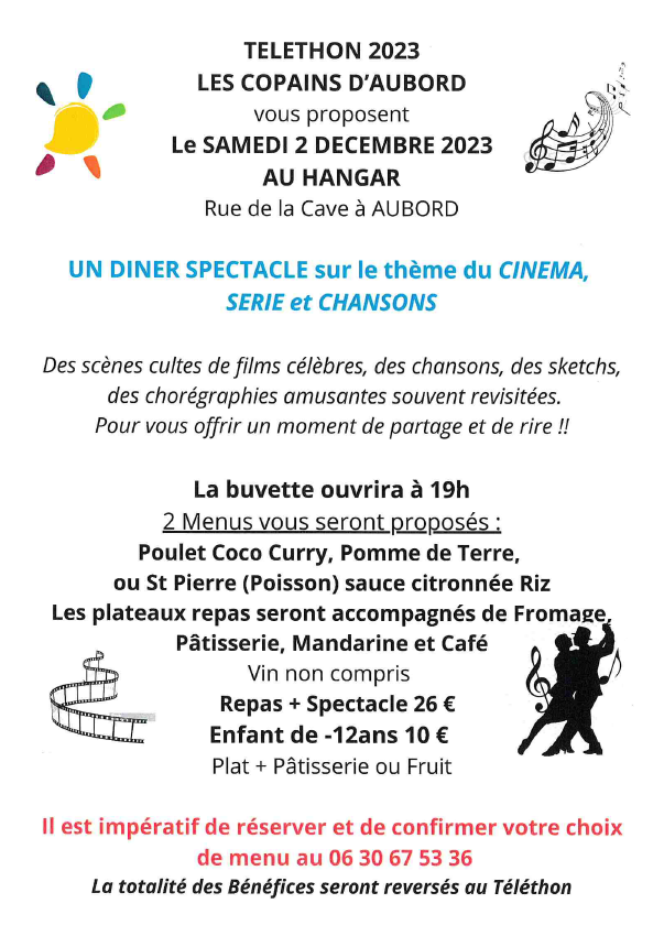 Diner Spectacle - Samedi 02 décembre - Aubord