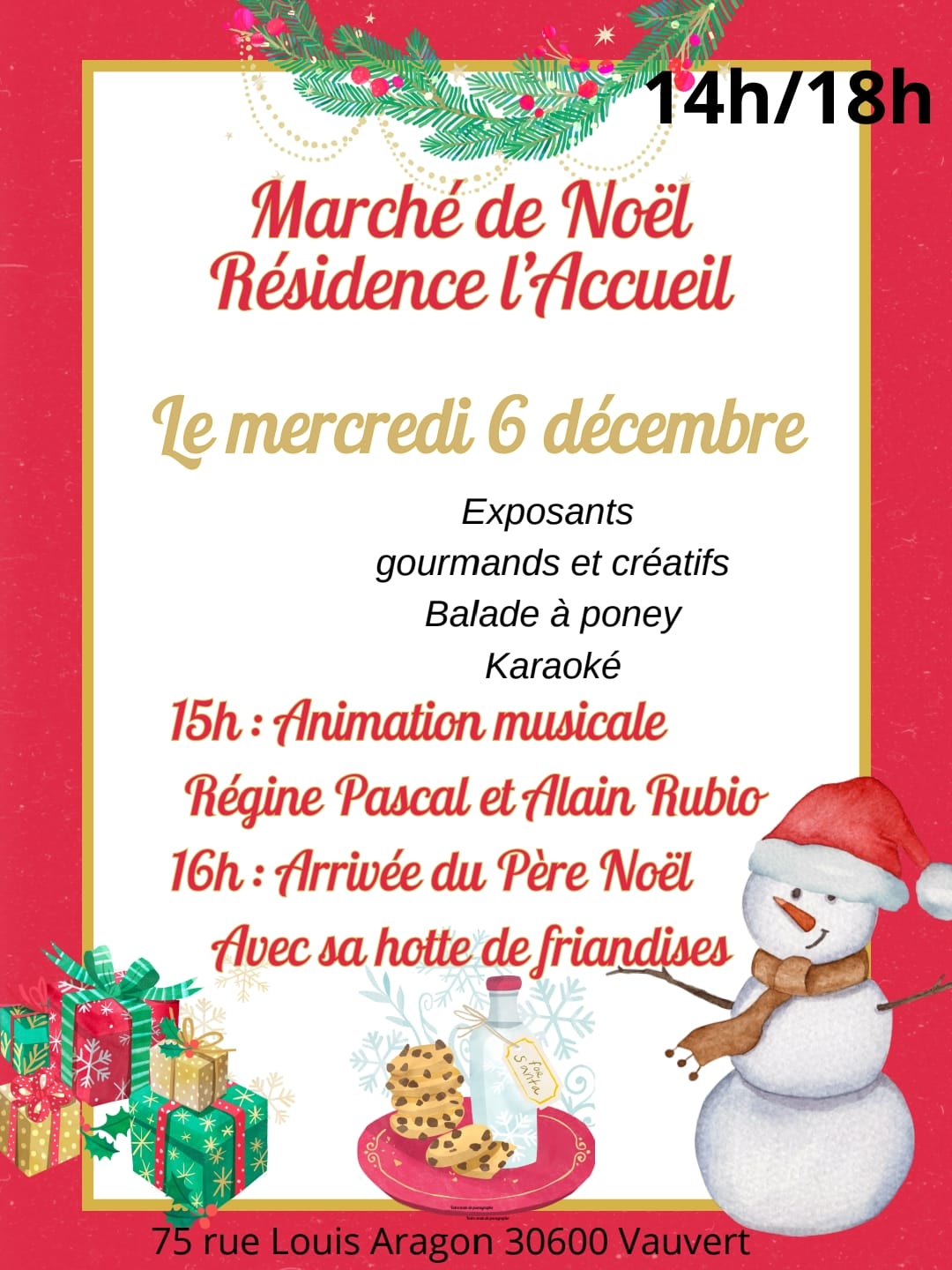 Marché de Noel Vauvert - L'Accueil Mercredi 06 décembre
