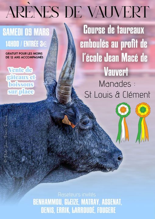Course camarguaise au profil de l'école Jean Macé - 09 mars à Vauvert