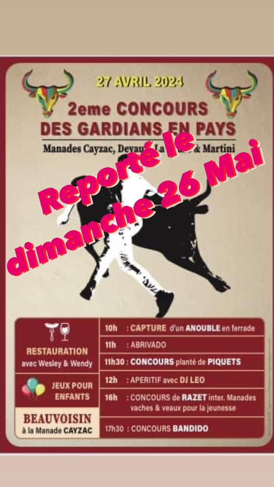 Concours manade en pays - Dimanche 26 mai à beauvoisin