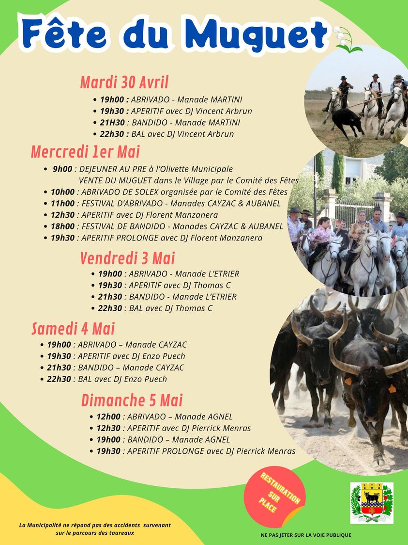 Fête du Muguet - Le 30 avril & 01 au 05 mai 2024 à Aubord