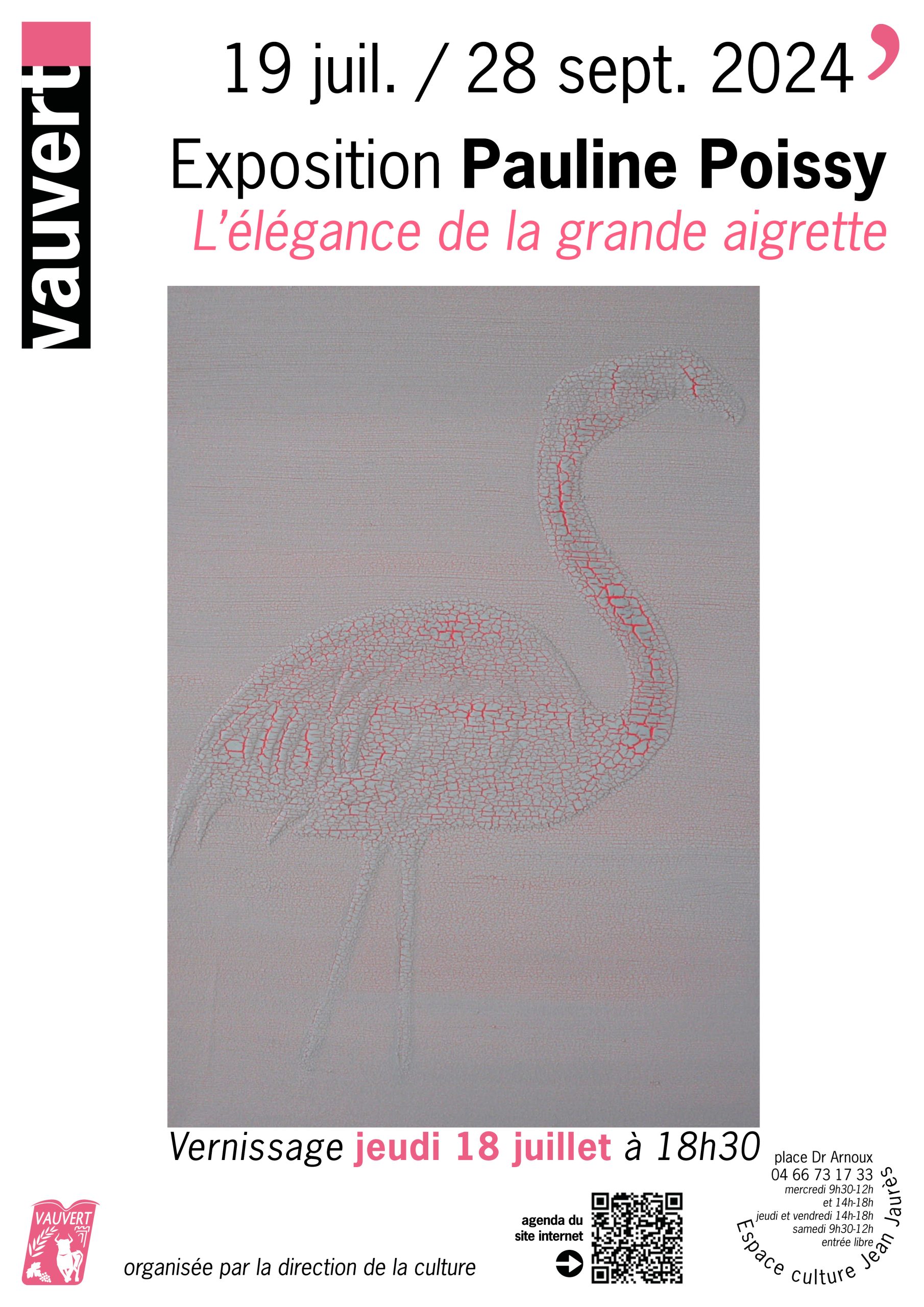Exposition L'élégance de la Grande Aigrette de Pauline Poissy - Vauvert