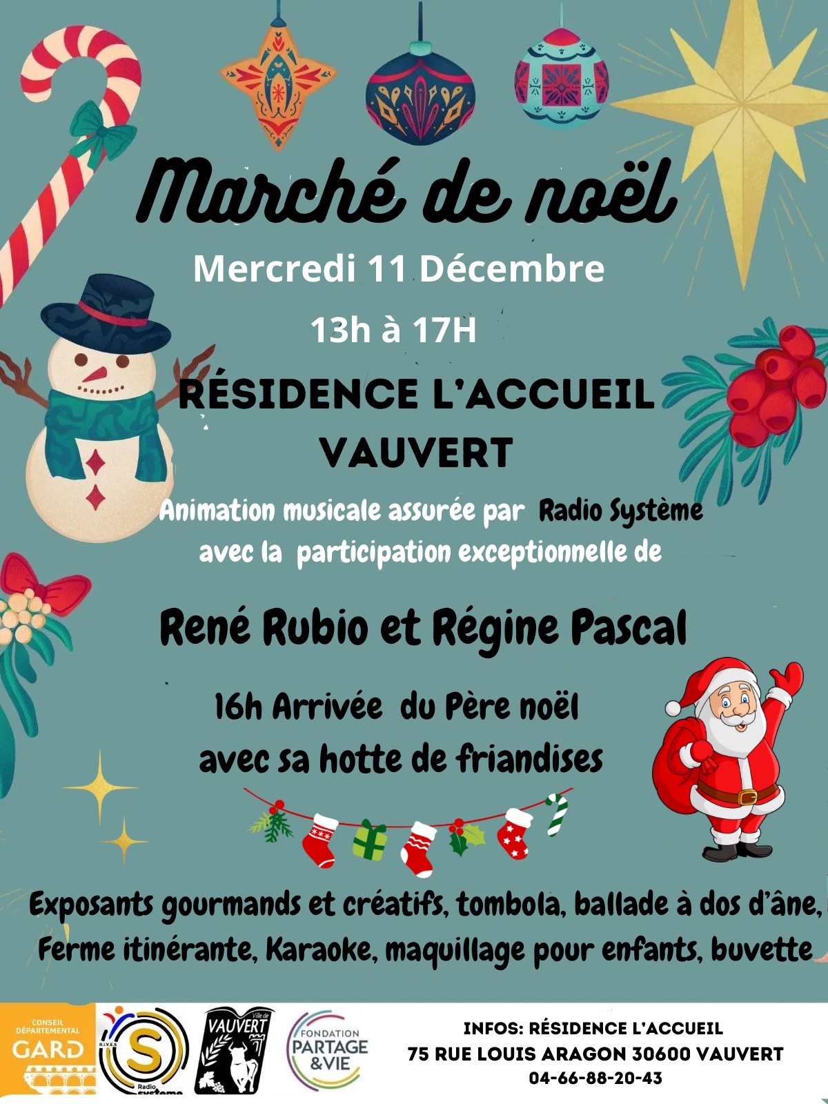 Marché de Noel Vauvert - L'Accueil Mercredi 11 décembre