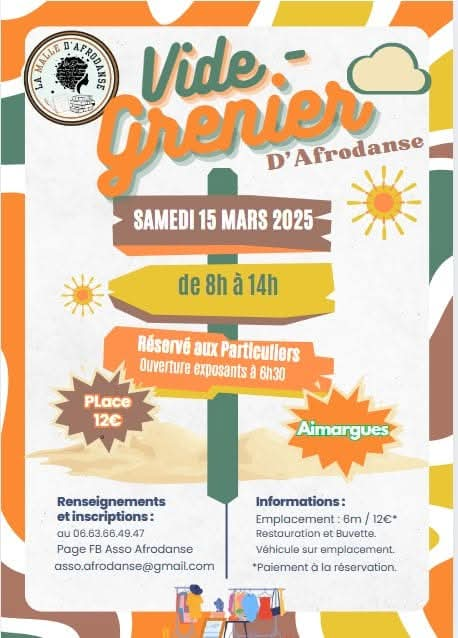 Vide grenier d'Afrodanse - Samedi 15 mars à Aimargues