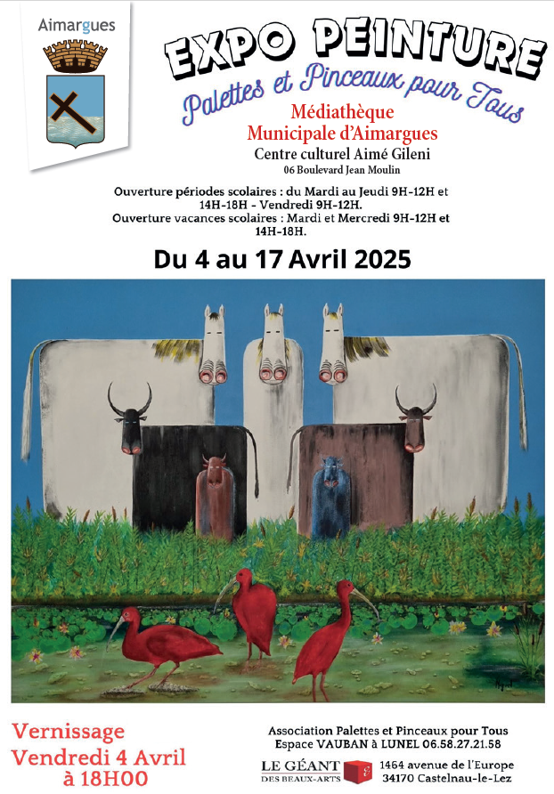 Expo peinture Palettes et Pinceaux pour tous - Du 04 au 17 avril à Aimargues