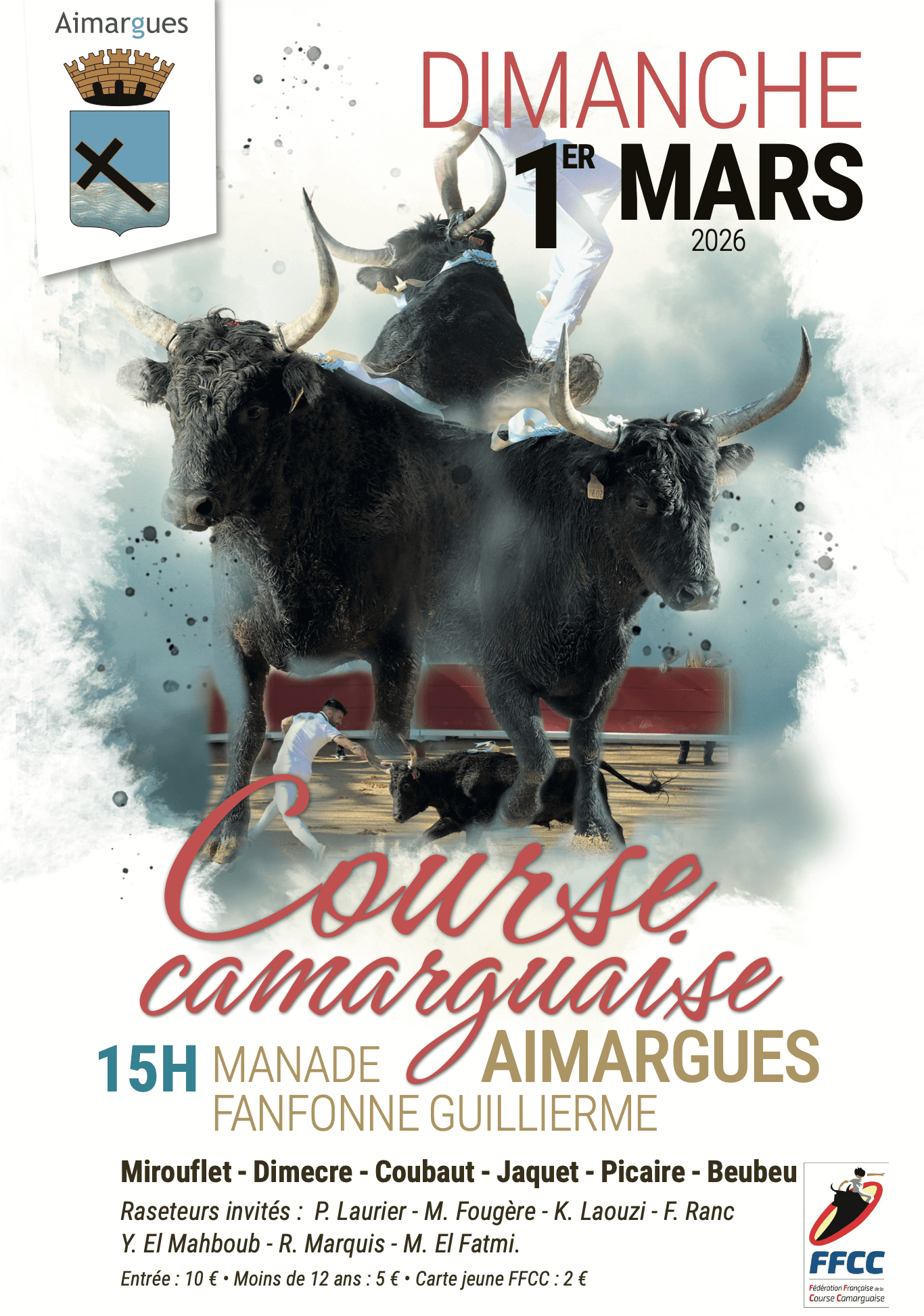 Course camarguaise - Fanfonne Guillierme - 1er mars -Aimargues