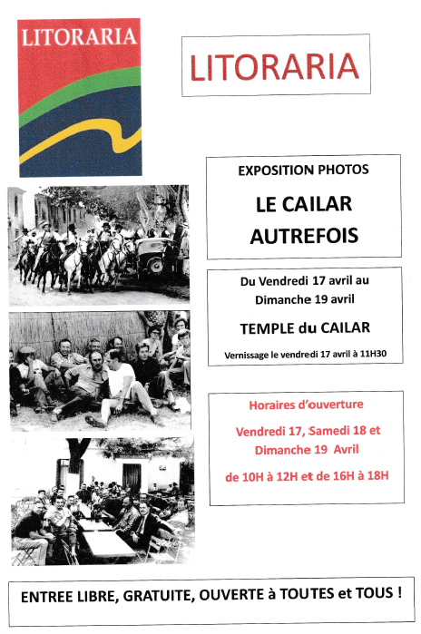 Exposition photographique “Le Cailar autrefois”. du 17 au 19 avril 2026 - Le Cailar