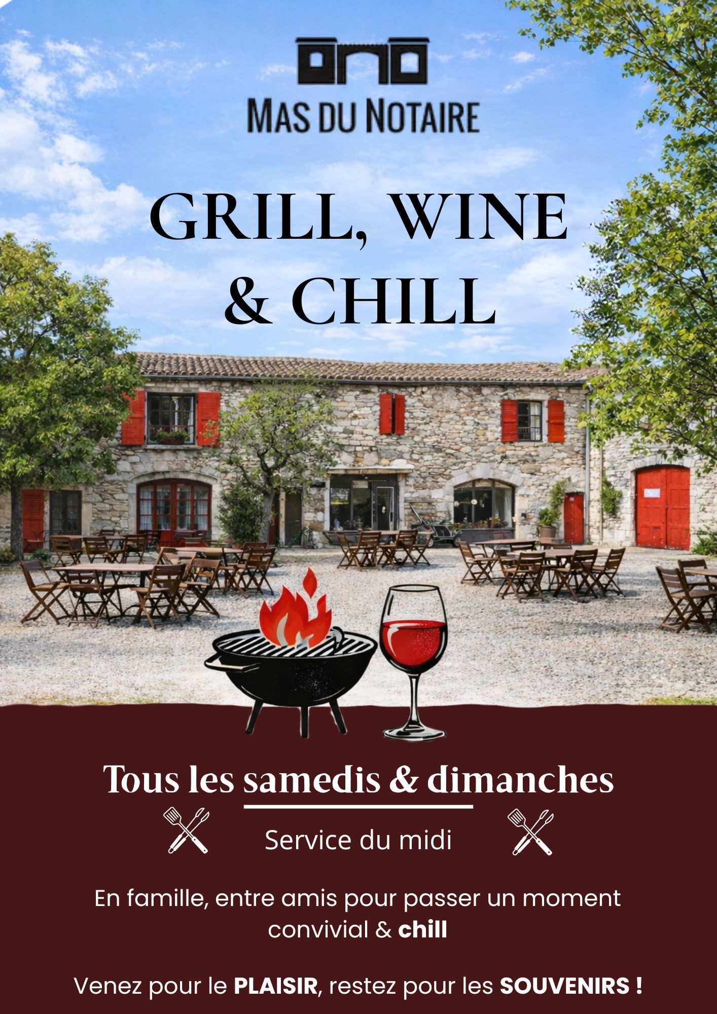 Grill, Wine & Chill - Mai et juin 2026 - Mas du notaire Gallician