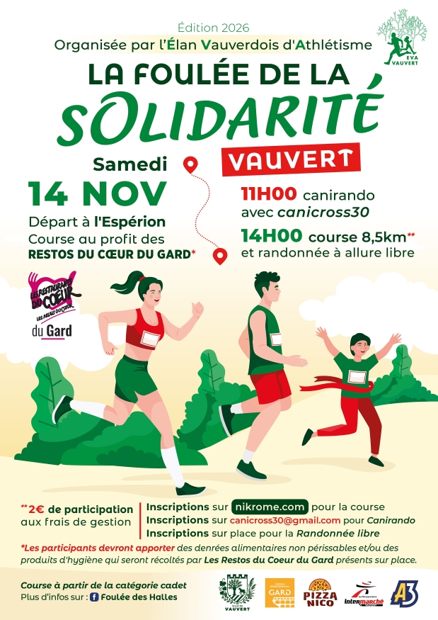 La Foulée de la Solidarité - samedi 14 novembre à Vauvert