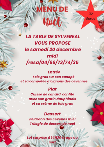 Menu samedi 20 decembre
