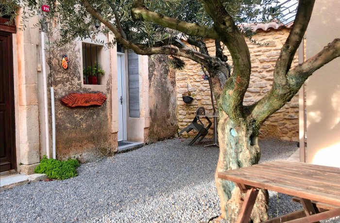 rental of the gites under the olive tree gite le Castellas in vauvert exterior entrance